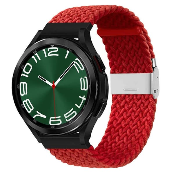 Flettet Elastik Armbånd Samsung Galaxy Watch 6 Classic (47mm) - Mørkerød