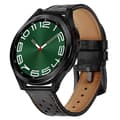 Miniatyrbild 1 av 5: Läder klockarmband Samsung Galaxy Watch 6 Classic (47mm) - Svart
