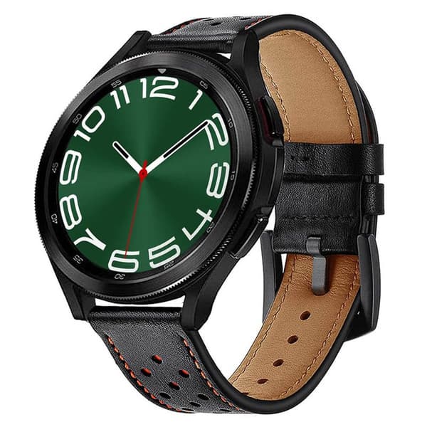 Läder klockarmband Samsung Galaxy Watch 6 Classic (47mm) - Svart