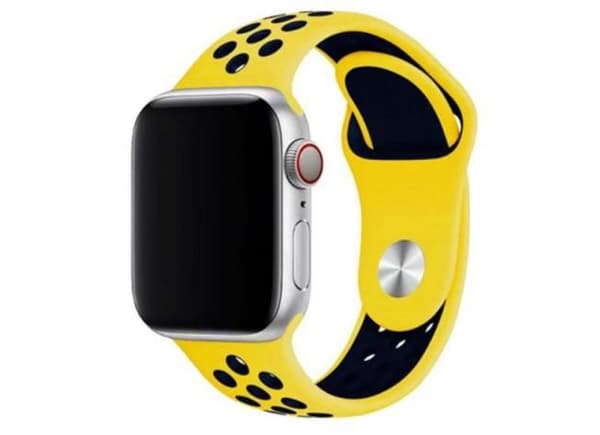 Apple Watch kompatibelt Sport Armband SilikonGUL/SVART38/40/44mm