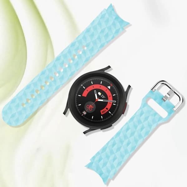 Ljusblå diamantstrukturerad silikonrem för Samsung Galaxy Watch 5/5 Pro / 4 - AVIZAR - Hållås