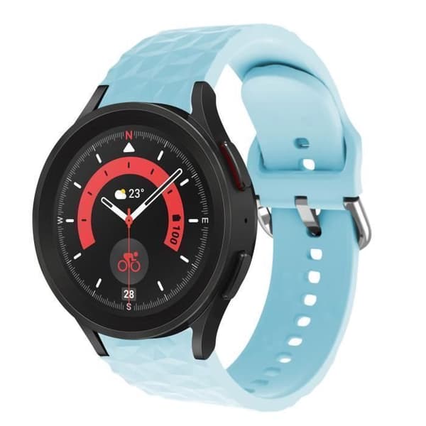 Ljusblå diamantstrukturerad silikonrem för Samsung Galaxy Watch 5/5 Pro / 4 - AVIZAR - Hållås