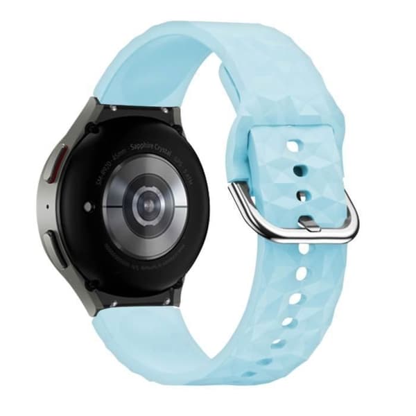 Ljusblå diamantstrukturerad silikonrem för Samsung Galaxy Watch 5/5 Pro / 4 - AVIZAR - Hållås