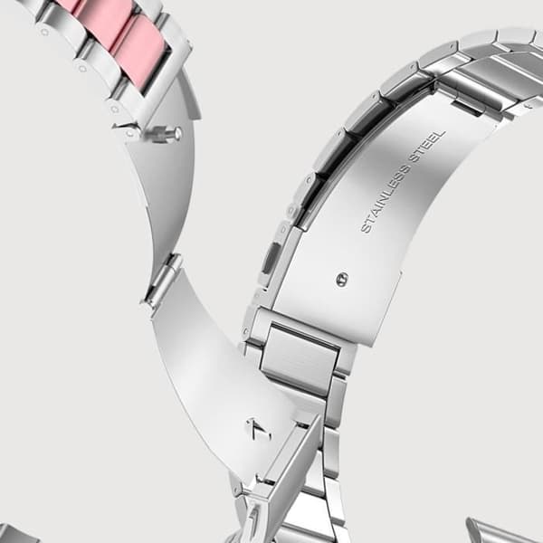 Armband för Apple Watch 41mm / 40mm / 38 mm Länkar Stål Silver / Rosa