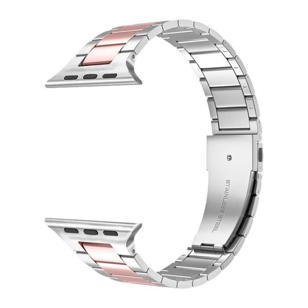 Armband för Apple Watch 41mm / 40mm / 38 mm Länkar Stål Silver / Rosa
