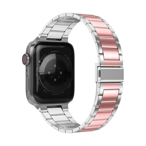 Armband för Apple Watch 41mm / 40mm / 38 mm Länkar Stål Silver / Rosa