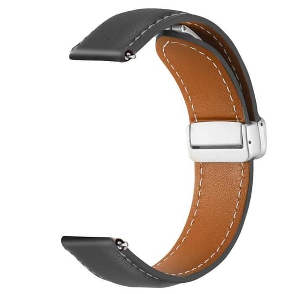 Armband för Galaxy Watch 5 / 5 Pro / 4 i läder med svart magnetisk spänne