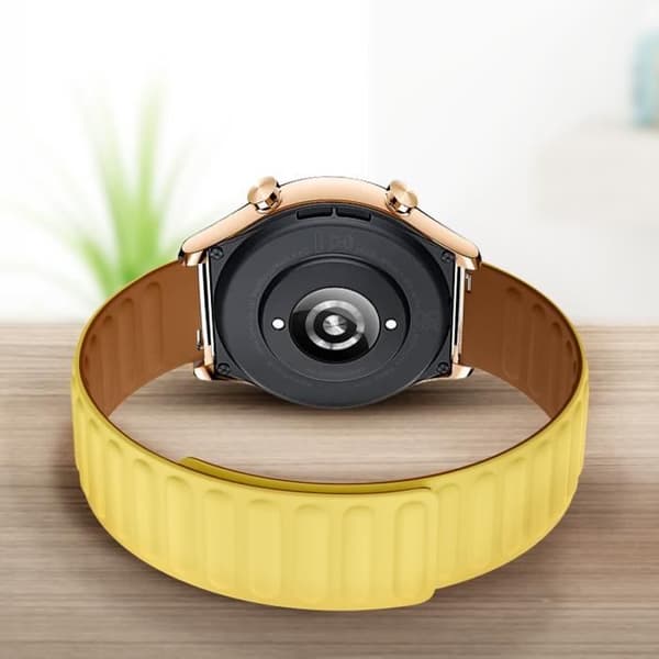 Rem för Honor Magic Watch / GS3 Mjuk Silikon Magnetic Clip Gul