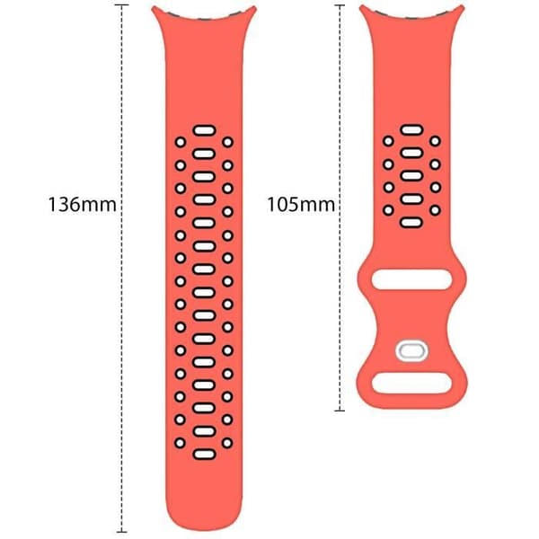 Armband för Google Pixel Watch - AVIZAR - Mjuk tvåfärgad silikon - Röd - Vuxen - Blandad