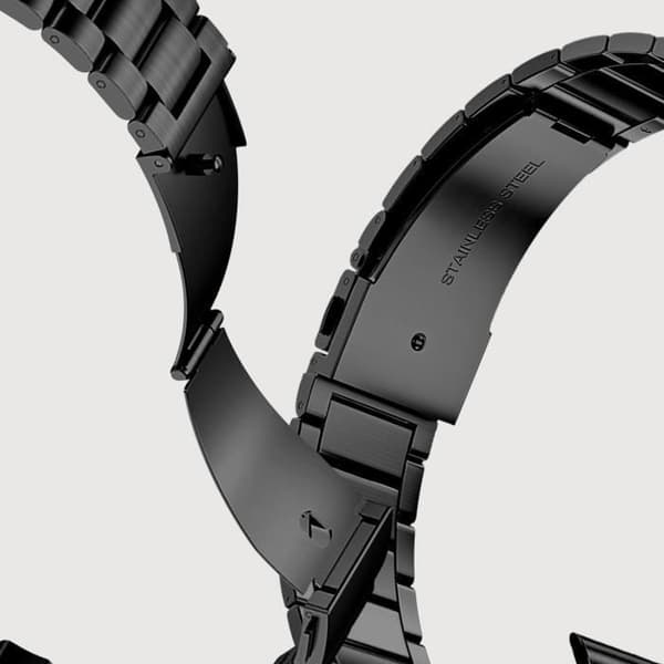 Rem för Apple Watch 41 mm / 40 mm / 38 mm svart stållänkar