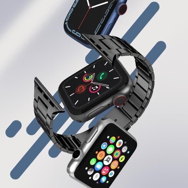 Rem för Apple Watch 41 mm / 40 mm / 38 mm svart stållänkar