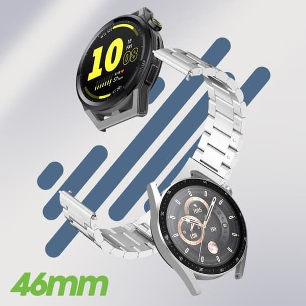 Armband till Huawei Watch GT Runner GT 3 46mm - AVIZAR - Stålnät - Grå - Blandat