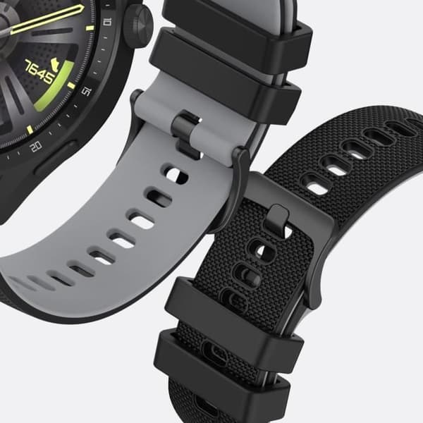 Rem för Huawei Watch GT3 46mm BiColor Textured Silikon Svart / Grå