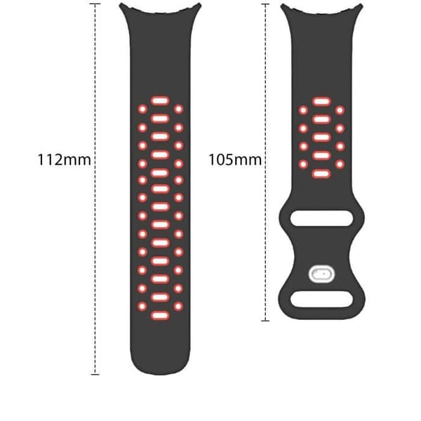 Rem för Google Pixel Watch Two-Tone Soft Silikon Svart / Röd