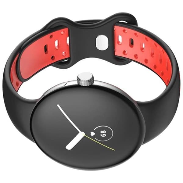 Rem för Google Pixel Watch Two-Tone Soft Silikon Svart / Röd