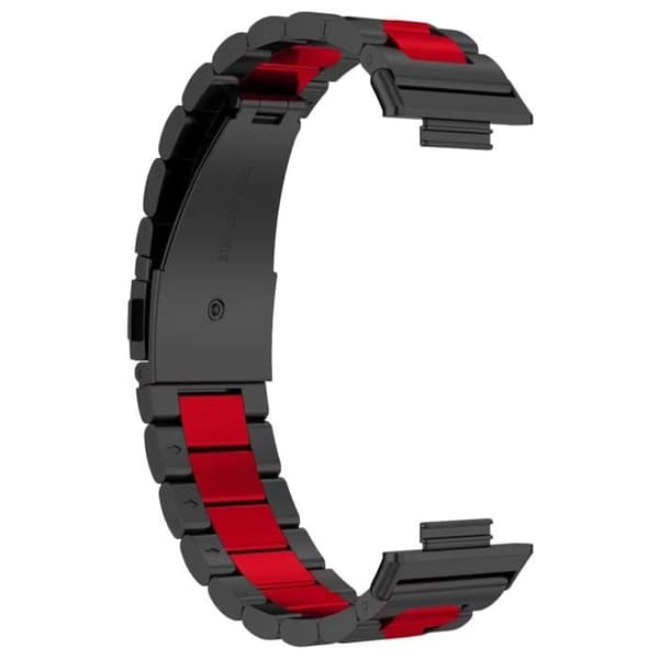 Armband för Huawei Watch Fit 2 i tvåfärgad svart / röd rostfritt stål