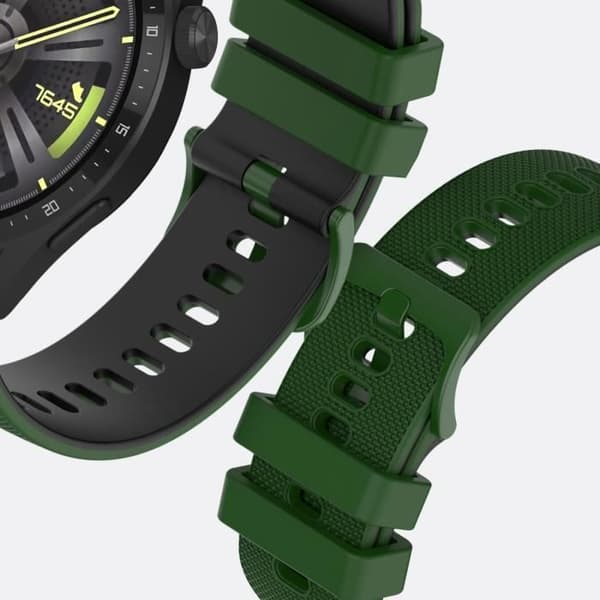 Rem för Huawei Watch GT3 46mm BiColor Textured Silikon Grön/Svart