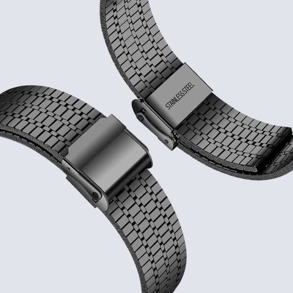 Armband för Apple Watch 41mm / 40mm / 38 mm Links Square Steel Svart