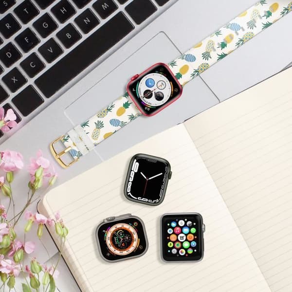 Rem för Apple Watch 41 / 40 / 38 mm silikon med ananasmönster Flerfärgad