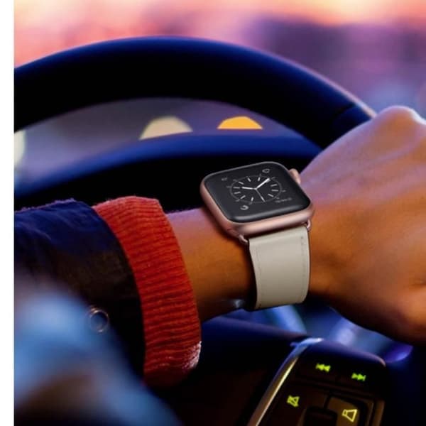 Rem för Apple Watch 41 mm / 40 mm / 38 mm äkta läder Beige
