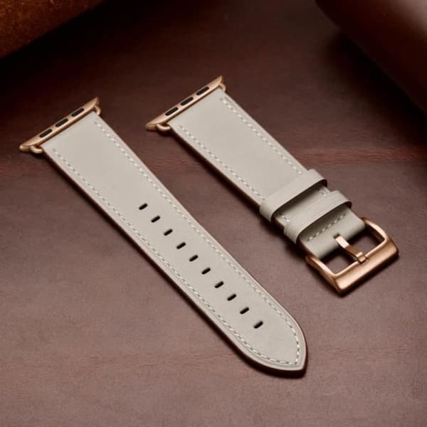 Rem för Apple Watch 41 mm / 40 mm / 38 mm äkta läder Beige