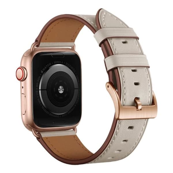 Rem för Apple Watch 41 mm / 40 mm / 38 mm äkta läder Beige