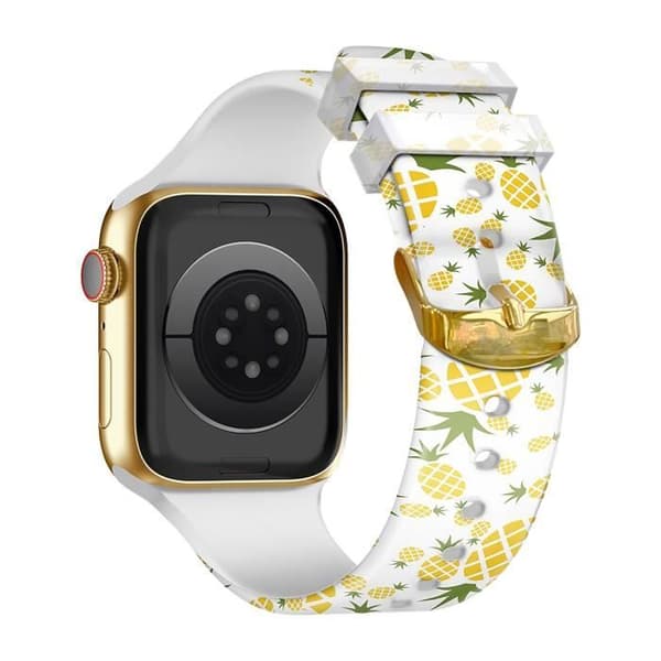 Armband till Apple Watch - AVIZAR - Gul ananas - Mjuk och skön silikon