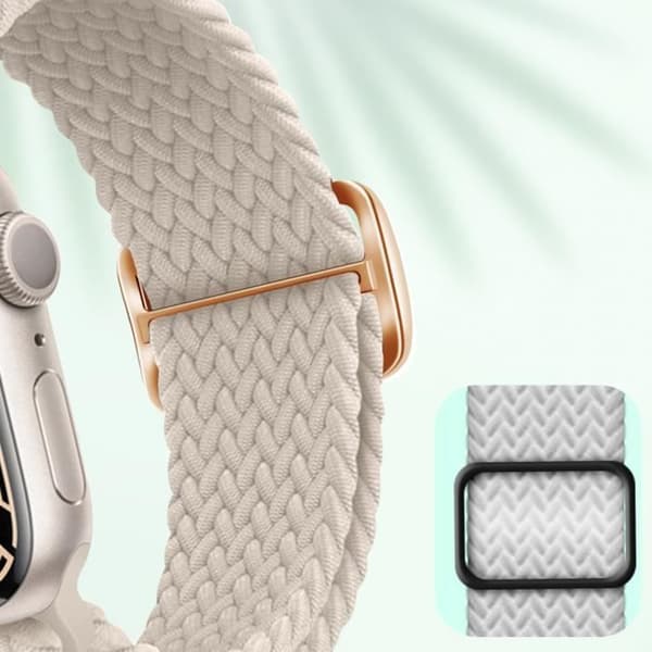 Rem för Apple Watch - AVIZAR - Vit andningsbar flätad nylon - 41mm/40mm/38mm