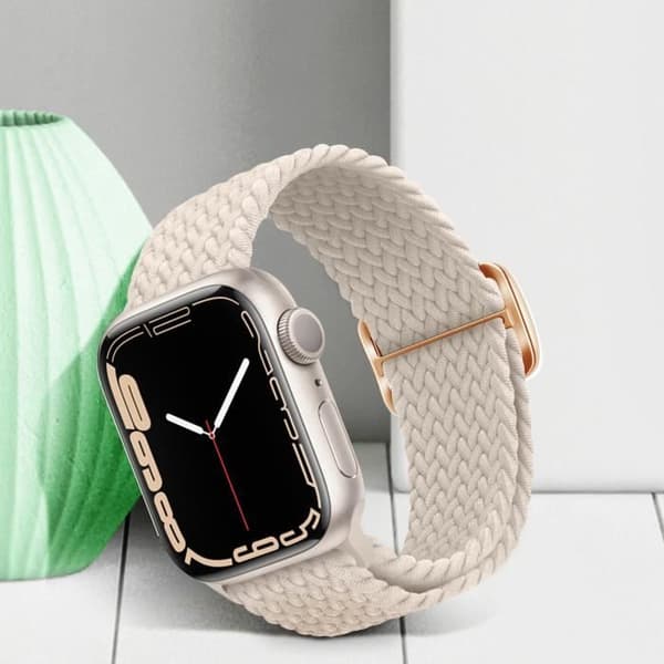 Rem för Apple Watch - AVIZAR - Vit andningsbar flätad nylon - 41mm/40mm/38mm