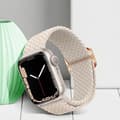 Miniatyrbild 4 av 4: Rem för Apple Watch - AVIZAR - Vit andningsbar flätad nylon - 41mm/40mm/38mm