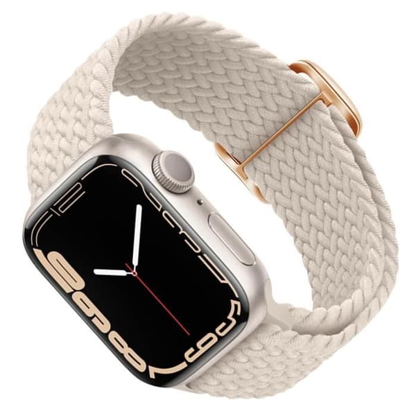 Rem för Apple Watch - AVIZAR - Vit andningsbar flätad nylon - 41mm/40mm/38mm