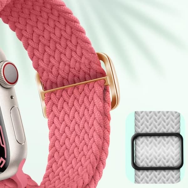 Rem till Apple Watch - AVIZAR - Andningsbar flätad nylon - Rosa