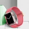 Miniatyrbild 4 av 4: Rem till Apple Watch - AVIZAR - Andningsbar flätad nylon - Rosa