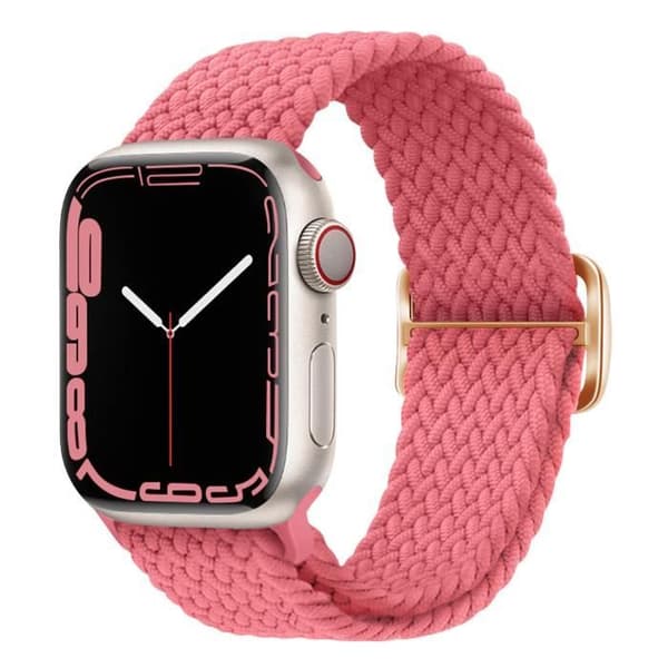 Rem till Apple Watch - AVIZAR - Andningsbar flätad nylon - Rosa