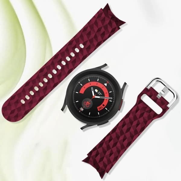 Samsung Galaxy Watch 5/5 Pro/4-rem i vinpastill med texturerad silikon - AVIZAR
