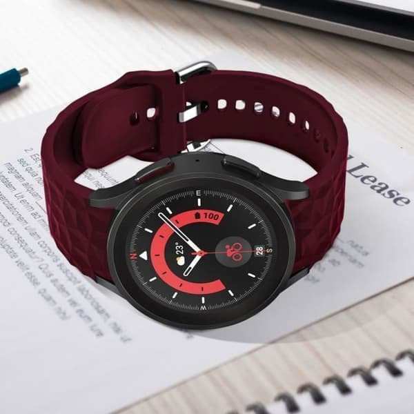 Samsung Galaxy Watch 5/5 Pro/4-rem i vinpastill med texturerad silikon - AVIZAR