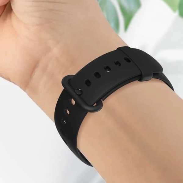 AVIZAR armband för Xiaomi Redmi Watch 2 Lite i svart silikon med upphöjda kanter och justerbar rem