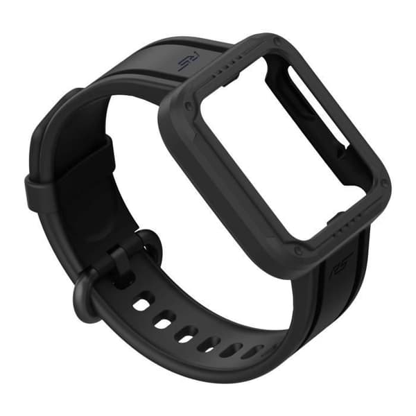 AVIZAR armband för Xiaomi Redmi Watch 2 Lite i svart silikon med upphöjda kanter och justerbar rem