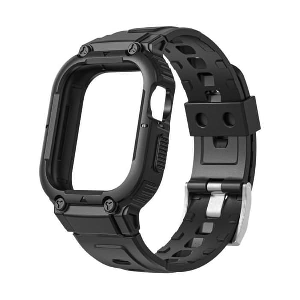 Rem för Apple Watch 41 mm / 40 mm / 38 mm silikon med stötsäkert fodral Svart