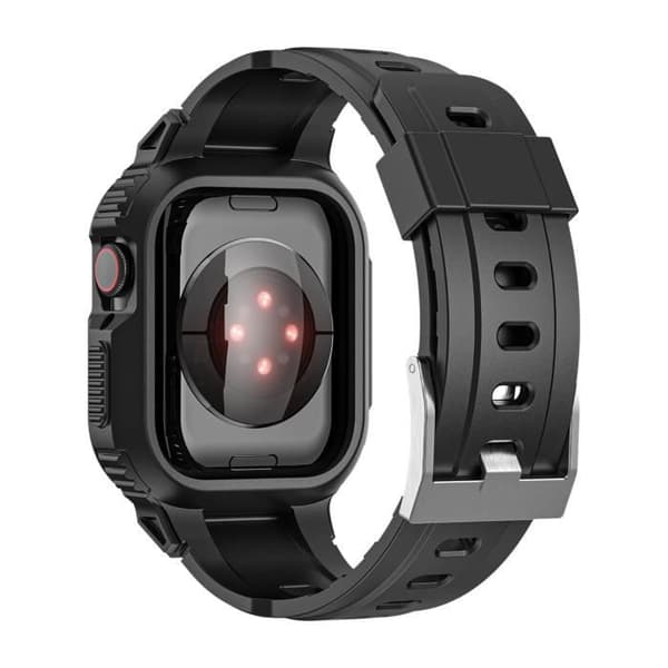 Rem för Apple Watch 41 mm / 40 mm / 38 mm silikon med stötsäkert fodral Svart