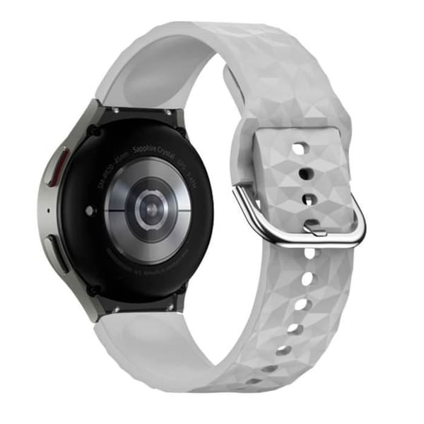 AVIZAR-rem för Samsung Galaxy Watch 5/5 Pro / 4 i grå diamantstrukturerad silikon med hållås