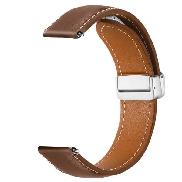 Armband - AVIZAR - Galaxy Watch 5/5 Pro/4 - Läder - Magnetisk Spänne brun