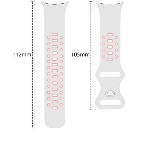 Armband för Google Pixel Watch AVIZAR - Mjuk tvåfärgad silikon vit/rosa - spänne