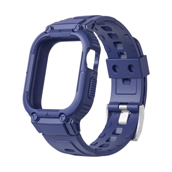 Rem för Apple Watch - AVIZAR - Silikon med blått stötsäkert fodral - 41mm/40mm/38mm
