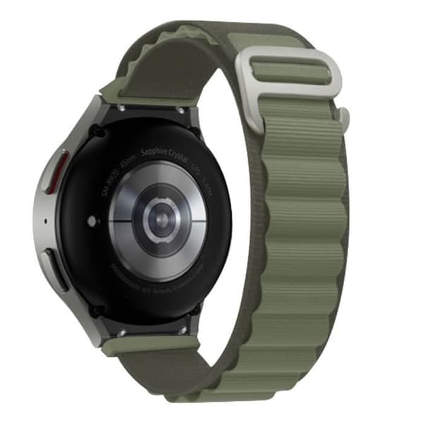 Armband för Samsung Galaxy Watch 5/5 Pro / 4 - AVIZAR - Justerbart nylonspänne i rostfritt stål - Grön