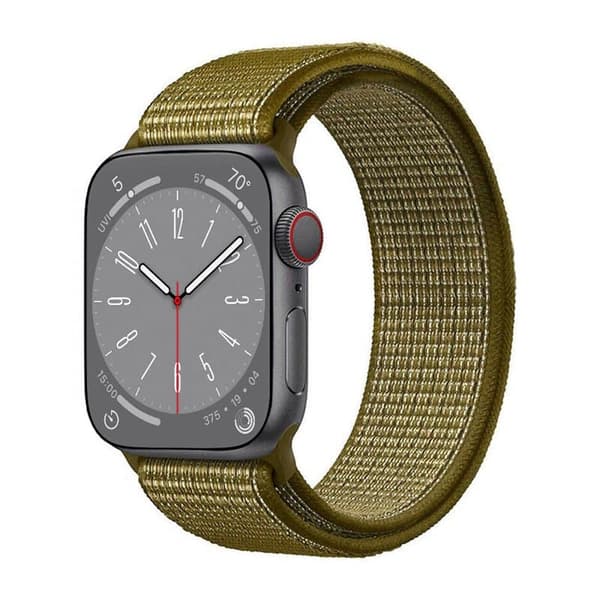 Nailon kellon renneke Apple Watch 9 (45mm) - Olive flak
