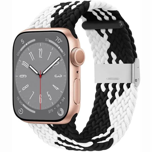 Flettet Urrem Apple Watch 9 (45mm) - Blackwhite