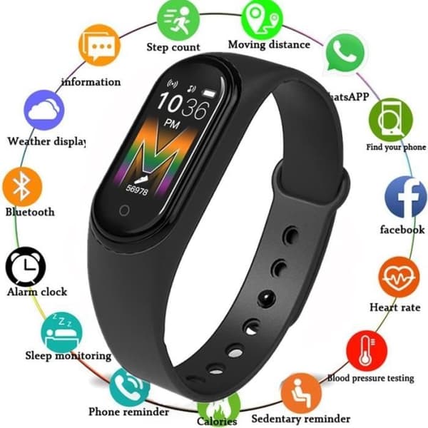 Smart Watch,M5 Smart Armband Sport Fitness Armbandsklocka Fitness Tracker Call-Misic Smartwatch - Typ M5 Svart
