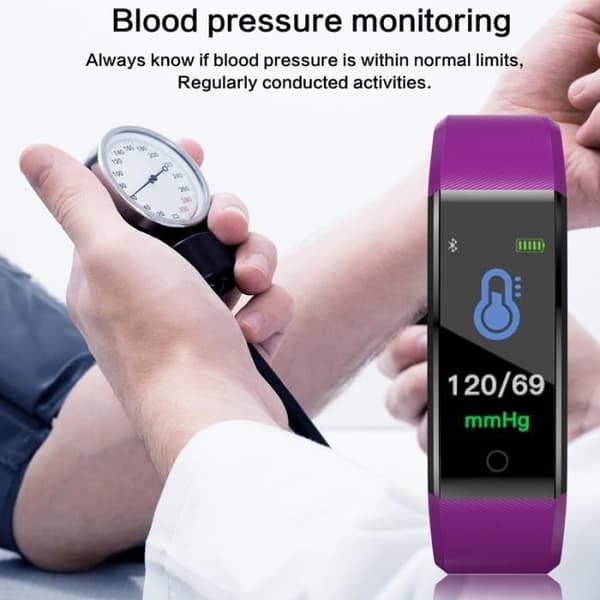 Connected Armband - ID115 Plus - Smartwatch - Pulsmätare - Blodtrycksmätare - Stegräknare