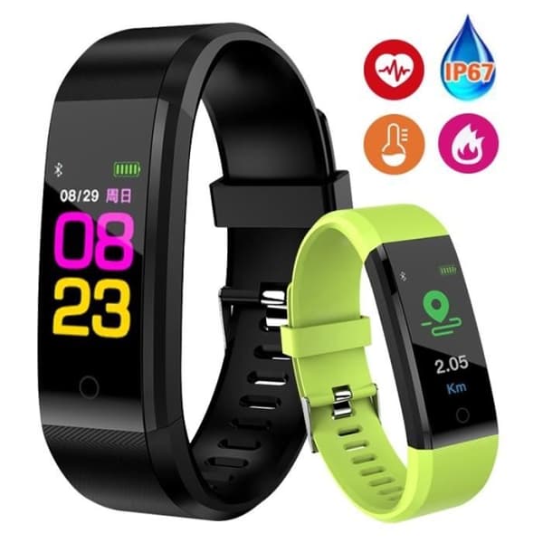 Connected Armband - ID115 Plus - Smartwatch - Pulsmätare - Blodtrycksmätare - Stegräknare
